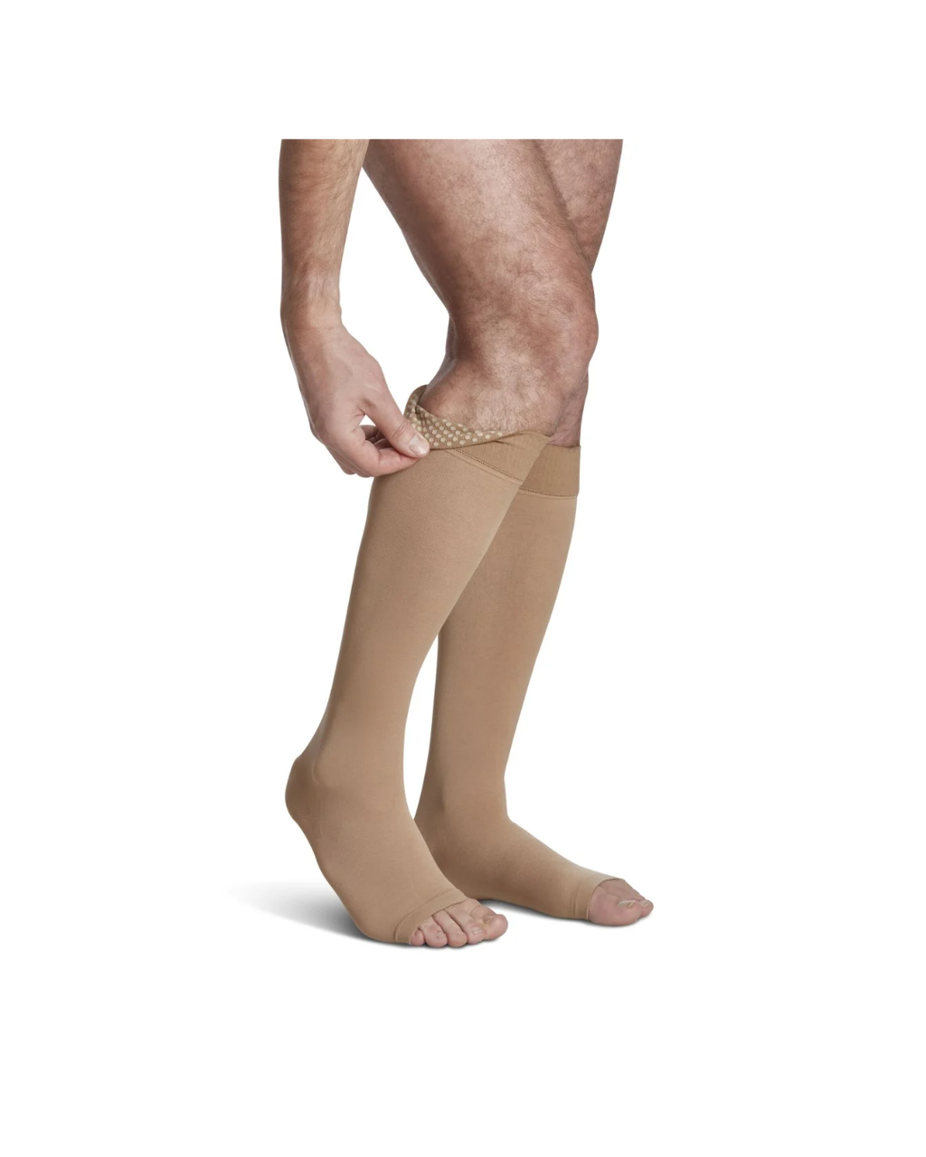 Sigvaris Essential Opaque 860 20-30mmHg Calf Open Toe Light Beige LS