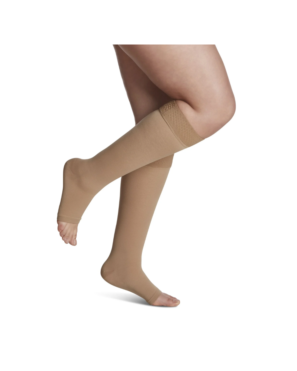 Sigvaris Essential Opaque 860 20-30mmHg Calf Open Toe Light Beige LS