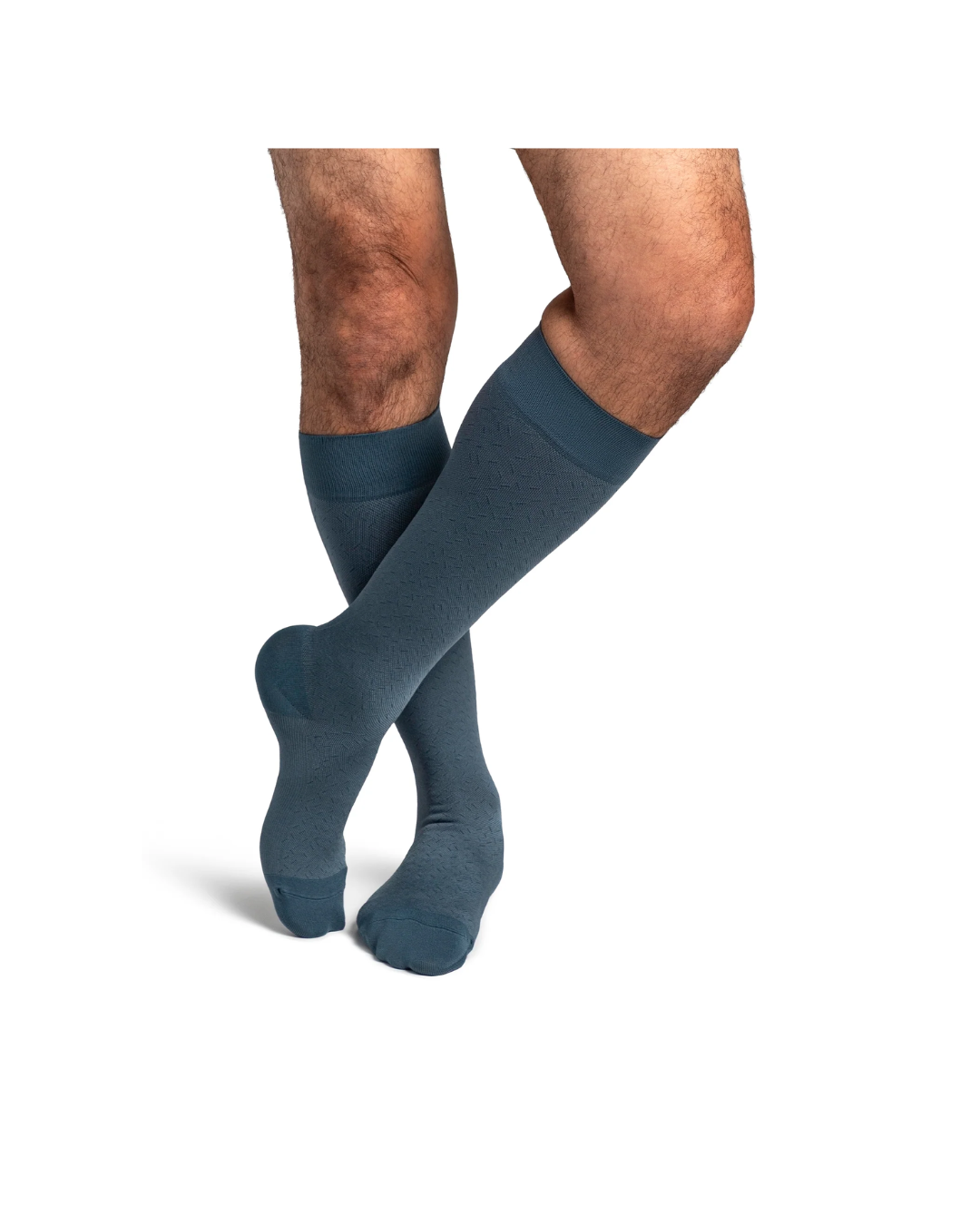 Sigvaris Style Microfiber Patterns 830 Men’s 20-30mmHg Calf Closed Toe Storm Blue Confetti LL