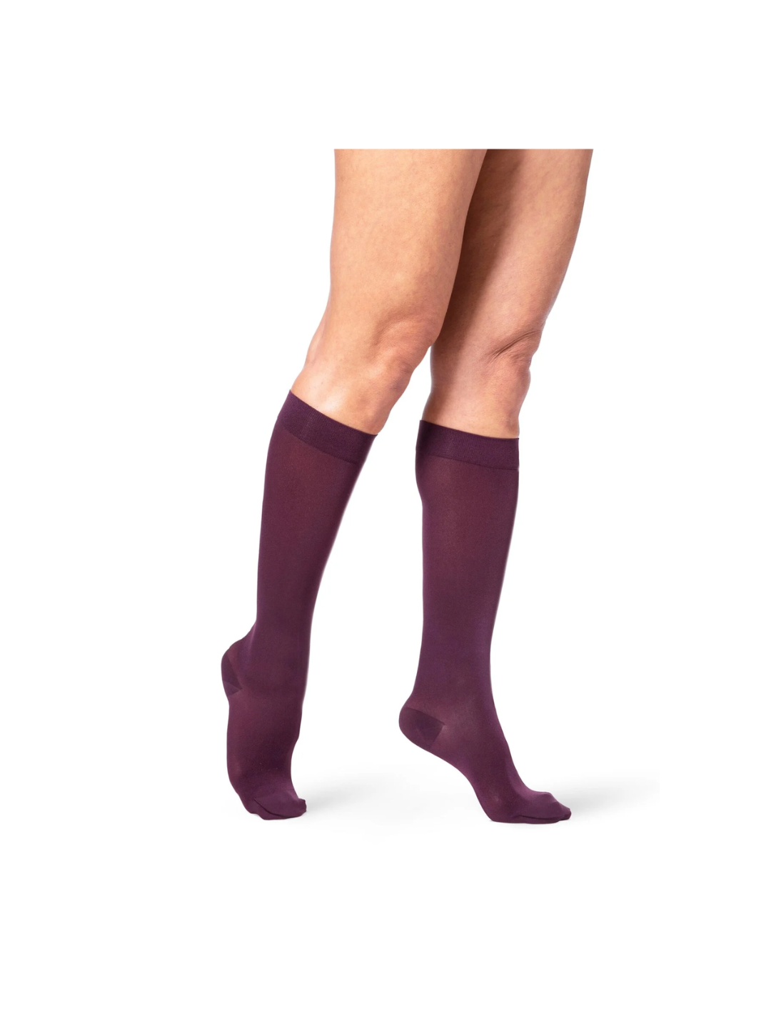 Sigvaris Style Soft Opaque 840 Women’s 20–30mmHg Calf Closed Toe Mulberry Standard SL