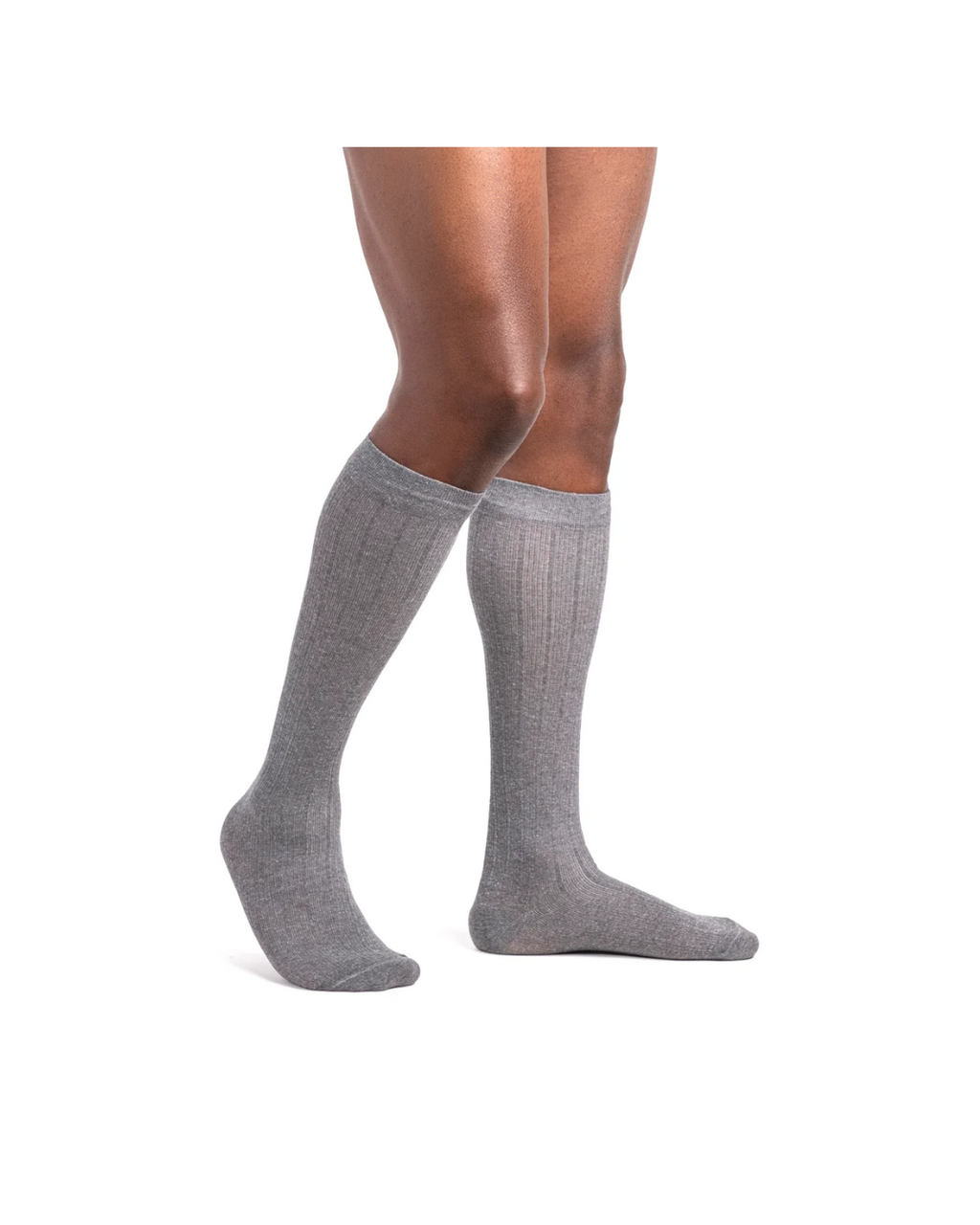 Sigvaris Style Linen 250 Men's 20–30mmHg Calf Closed Toe Light Grey MS