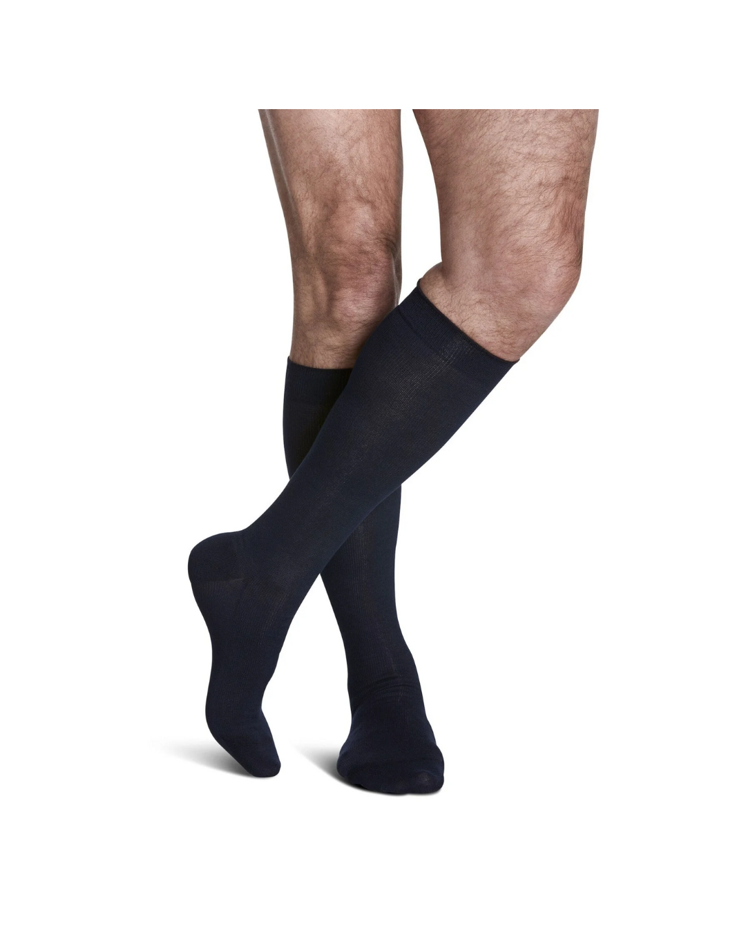 Sigvaris Style Sea Island Cotton 220 Men's 20–30mmHg Calf Closed Toe Navy LS