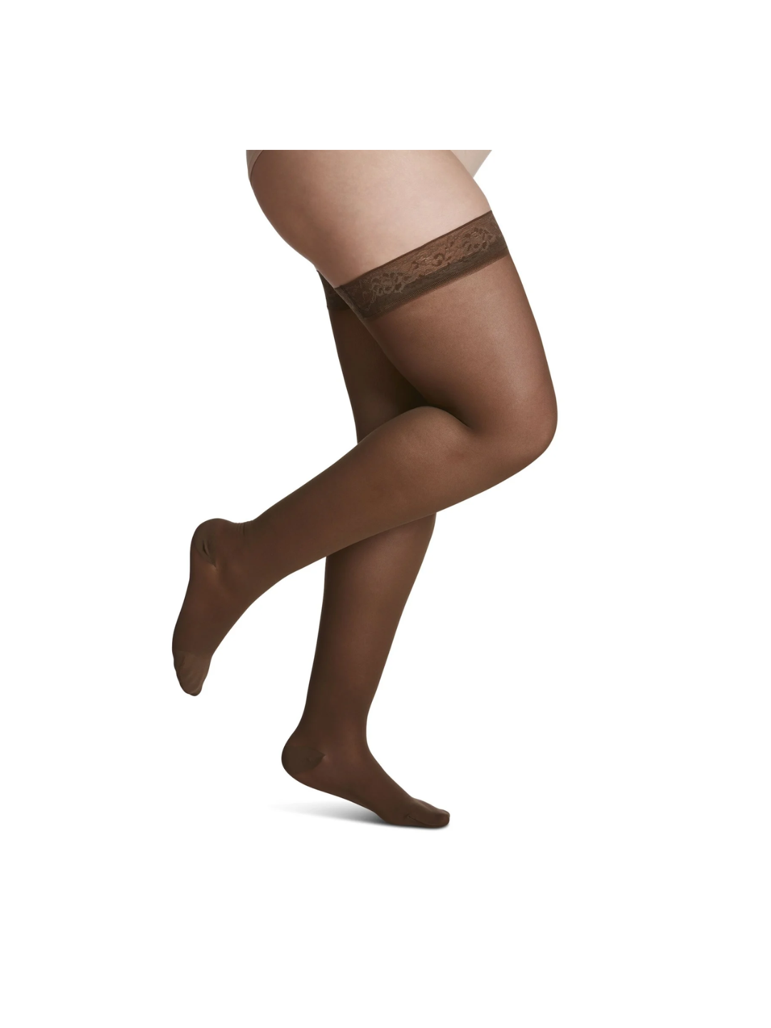 Sigvaris Style Sheer 780 Women’s 20-30mmHg Thigh w/Grip-Top Closed Toe Mocha SL