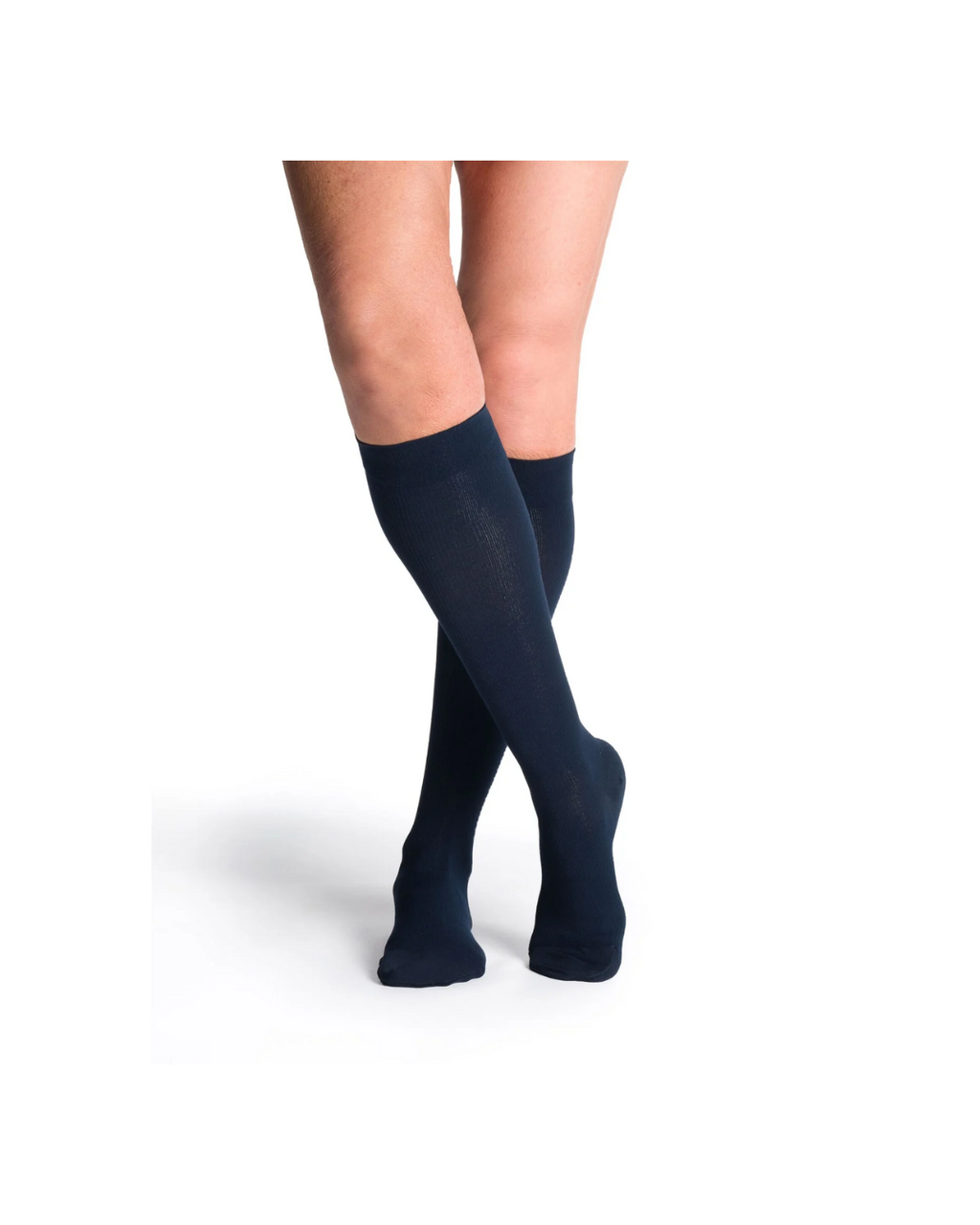 Sigvaris Essential Cotton 230 Men's 20–30mmHg Calf Closed Toe Navy Standard LS