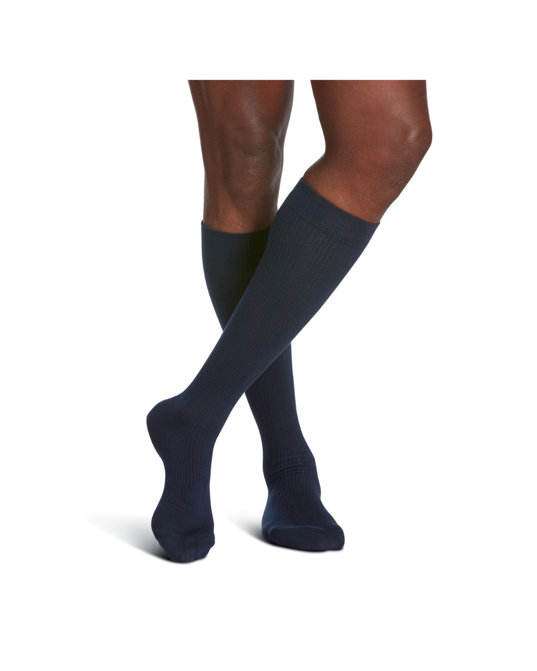 Sigvaris Well Being Casual Cotton 186 Men's 15–20mmHg Calf Closed Toe Navy 11½ - 14