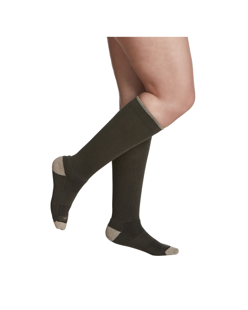 Sigvaris Motion Thermoregulating Wool 422 20–30mmHg Calf Closed Toe Olive LS