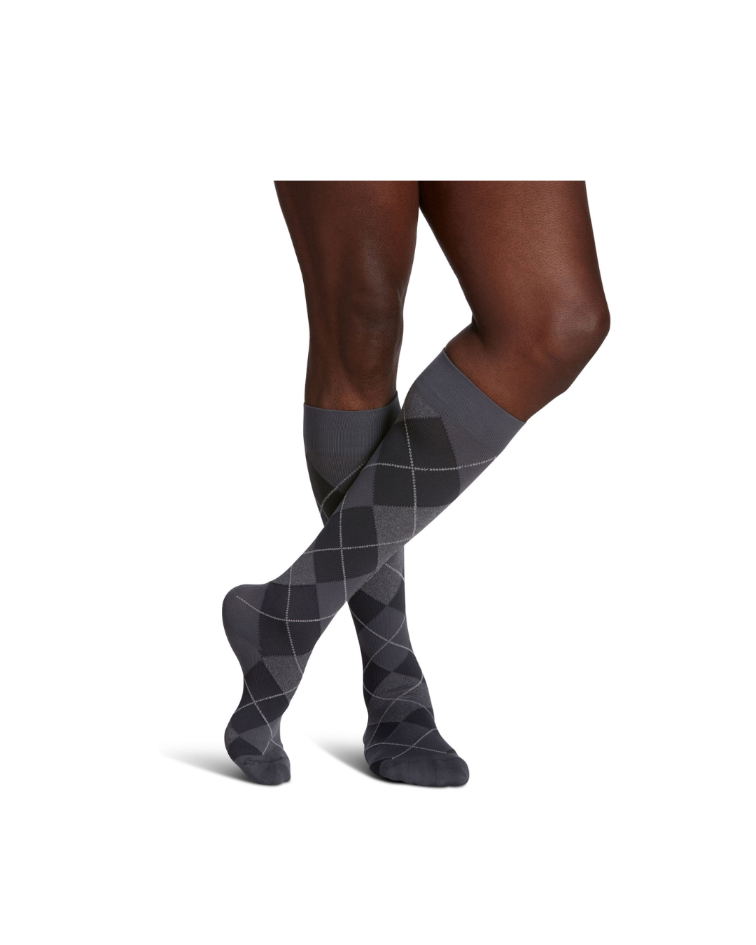 Sigvaris Well Being Microfiber Shades 183 Men's 15–20mmHg Calf Closed Toe Onyx Stripe 6½ - 8½