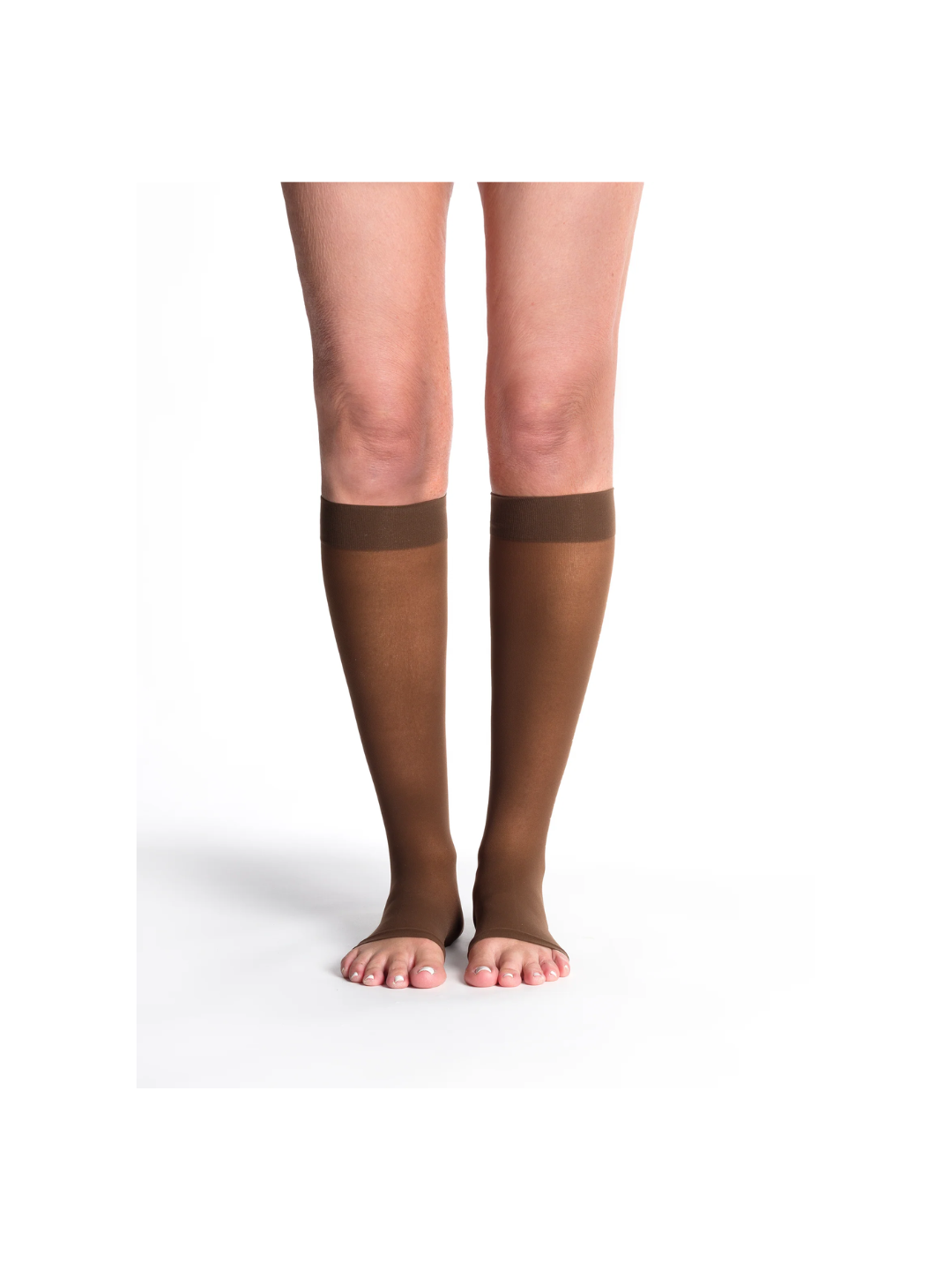 Sigvaris Style Sheer 780 20-30mmHg Calf Open Toe Mocha LL