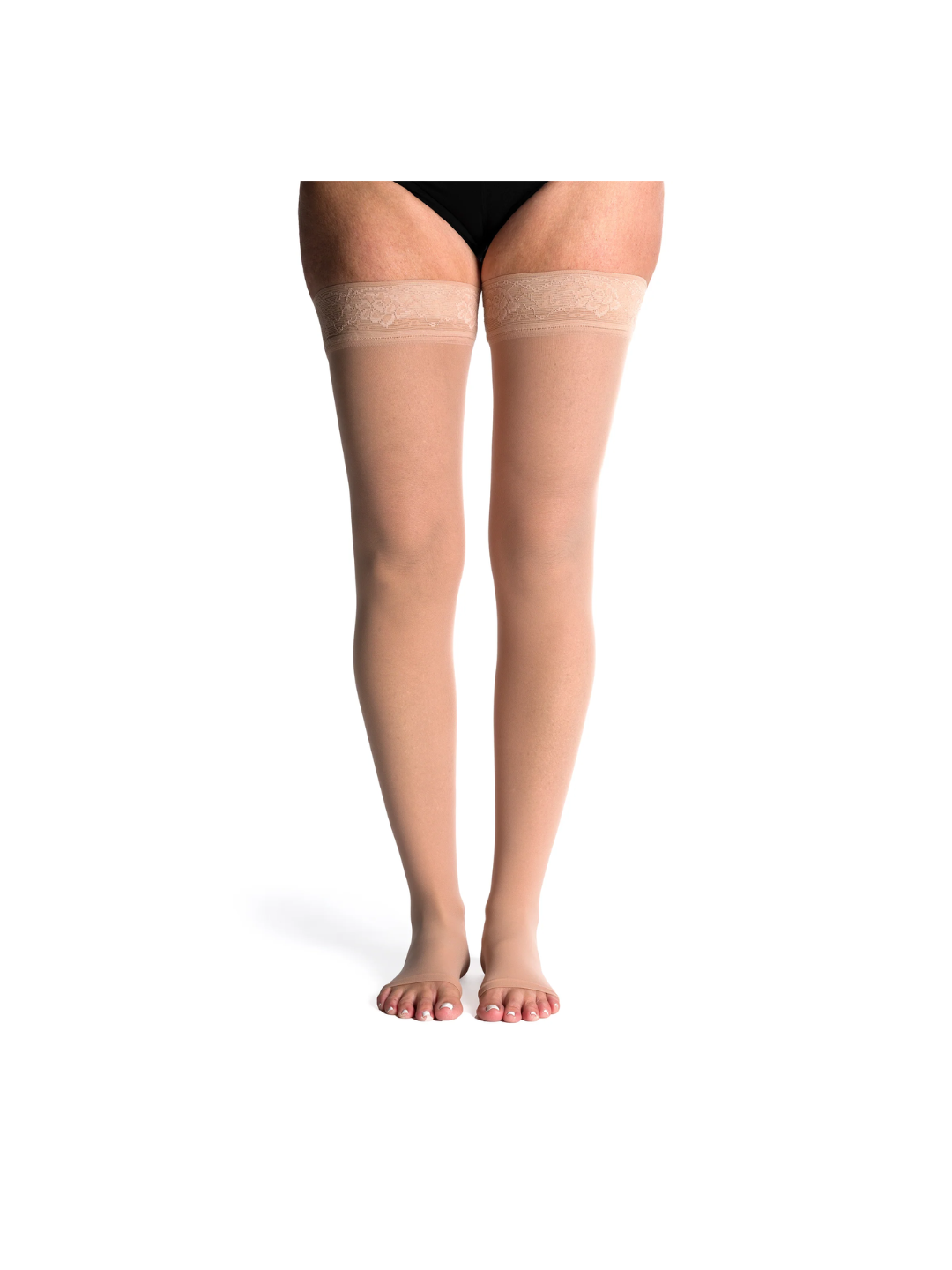 Sigvaris Style Sheer 780 15-20mmHg Thigh w/Grip-Top Open Toe Toasted Almond MS
