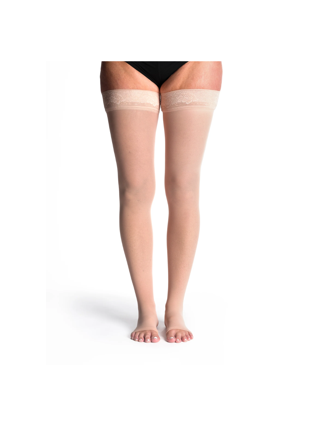 Sigvaris Style Sheer 780 15-20mmHg Thigh w/Grip-Top Open Toe Warm Sand MS