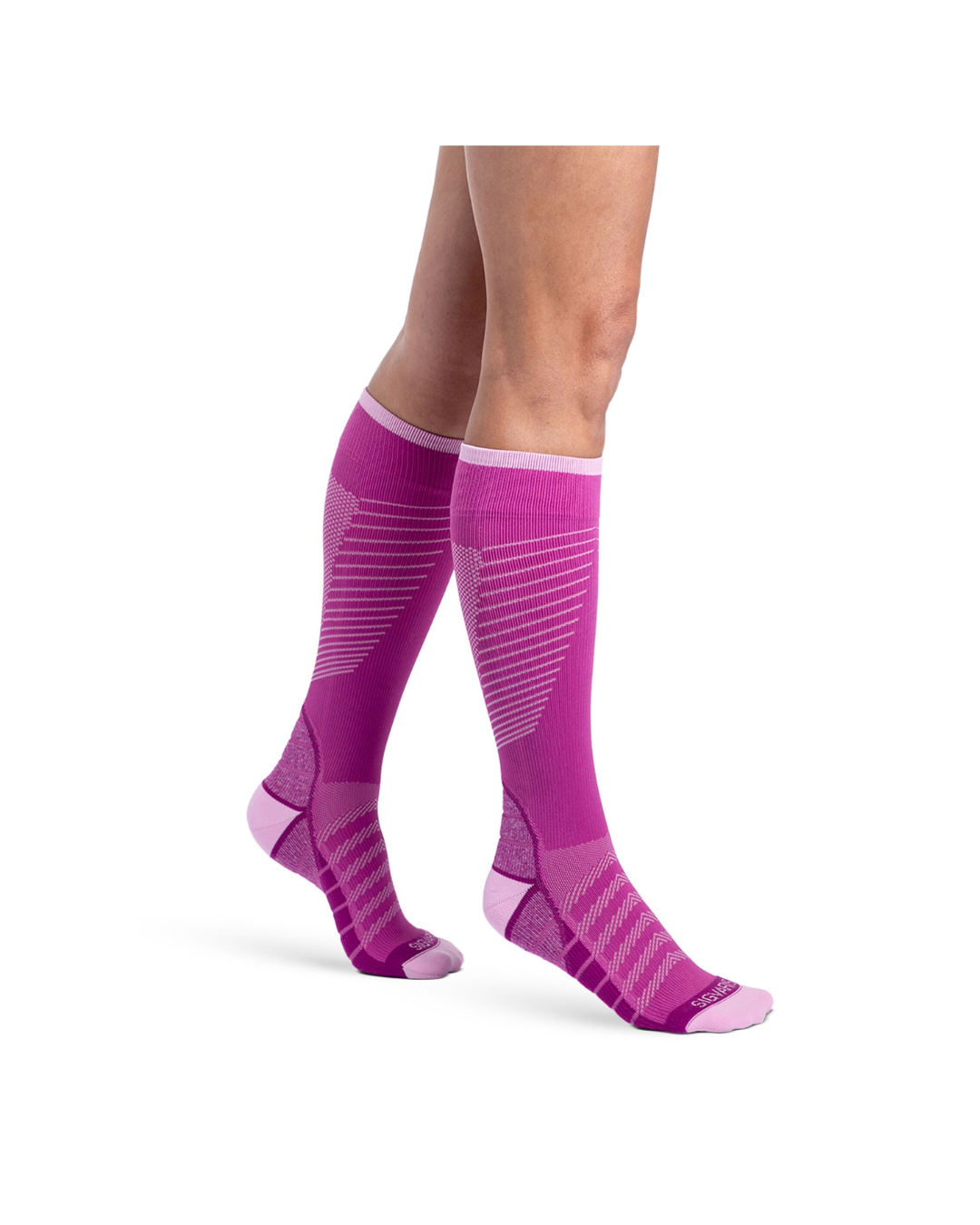 Sigvaris Motion Flow Tech 432 20–30mmHg Calf Closed Toe Orchid LL
