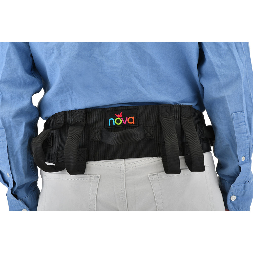 Nova Gait Belt with Handles Black