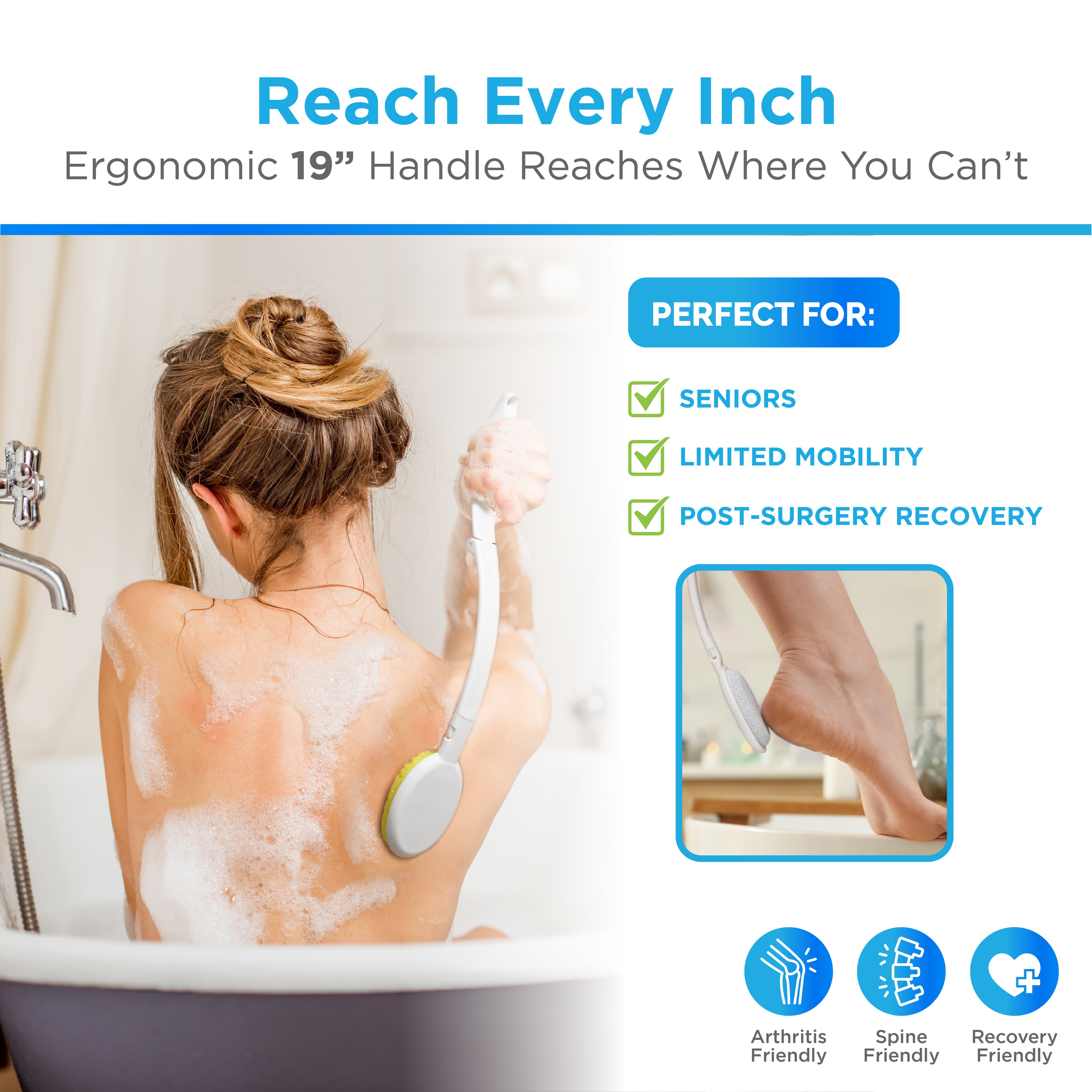 Nova 3-in -1 Folding Bath Brush Set
