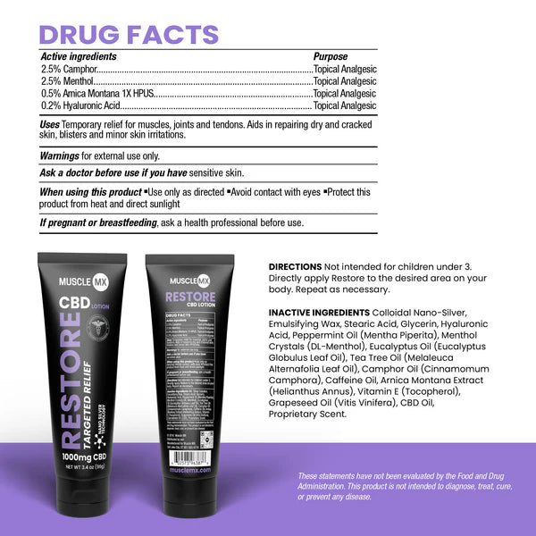Muscle MX Restore 4-in-1 CBD Lotion