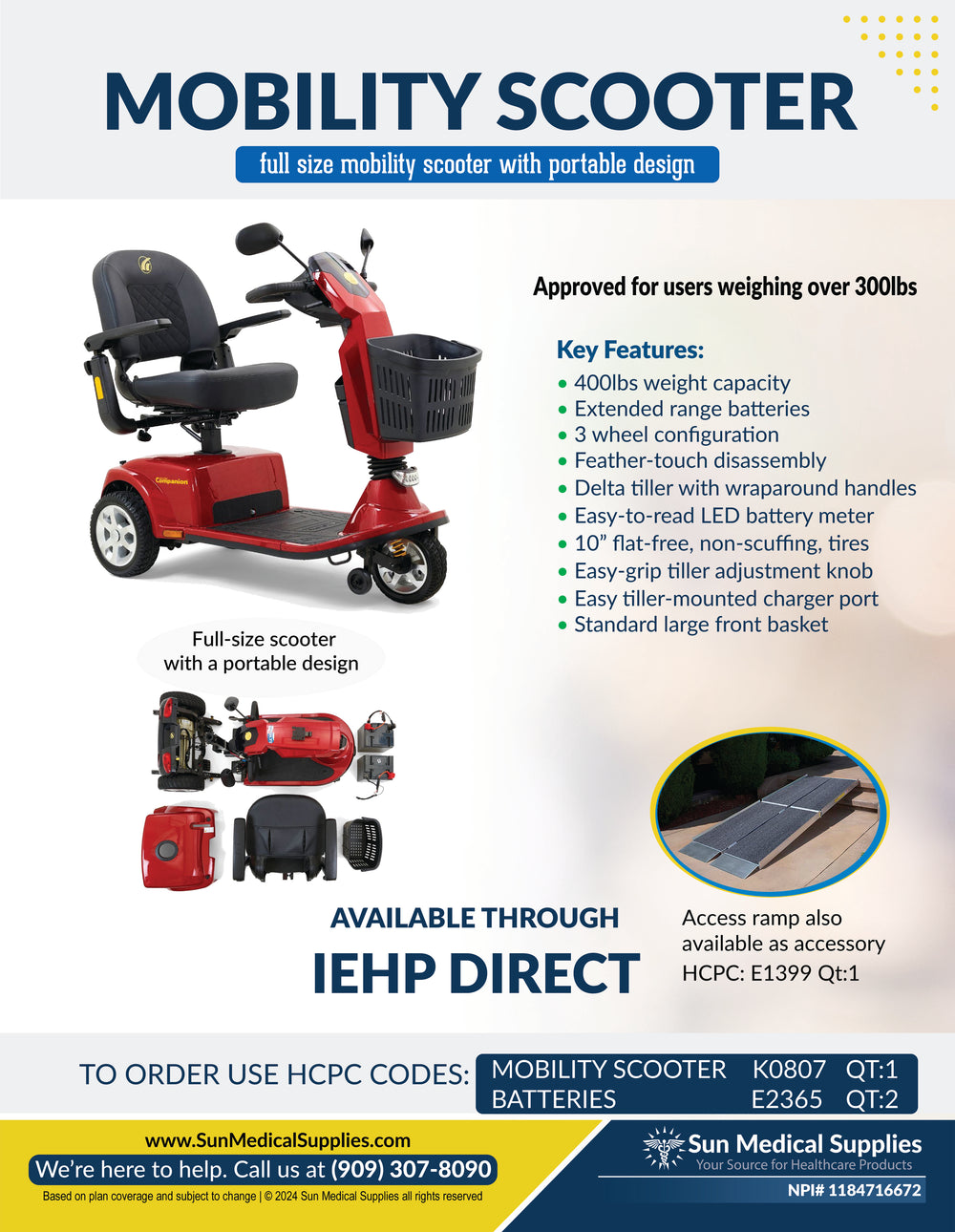 INS MOBILITY SCOOTER Sun Medical Supplies