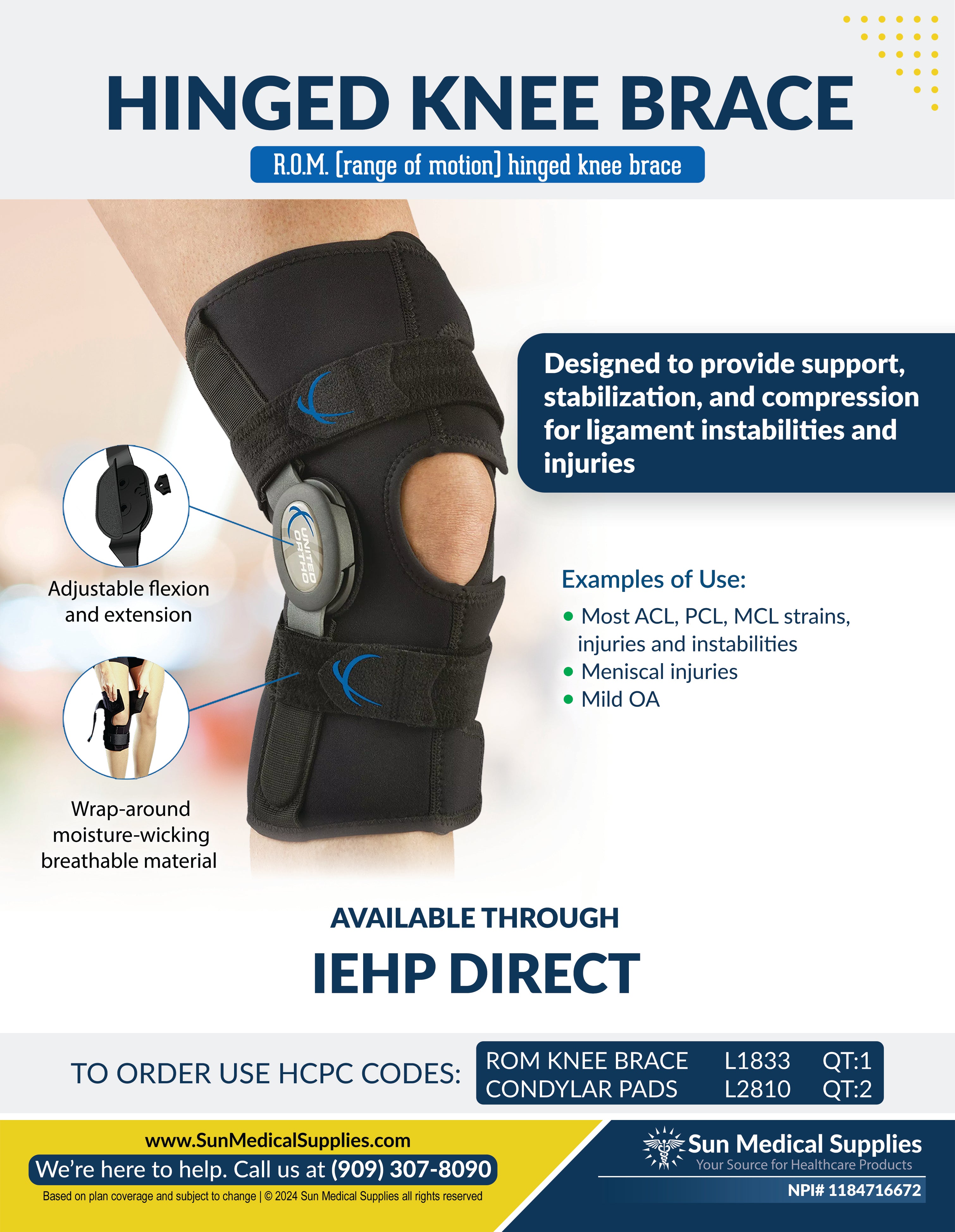 Insurance Knee Brace Sun Medical Supplies