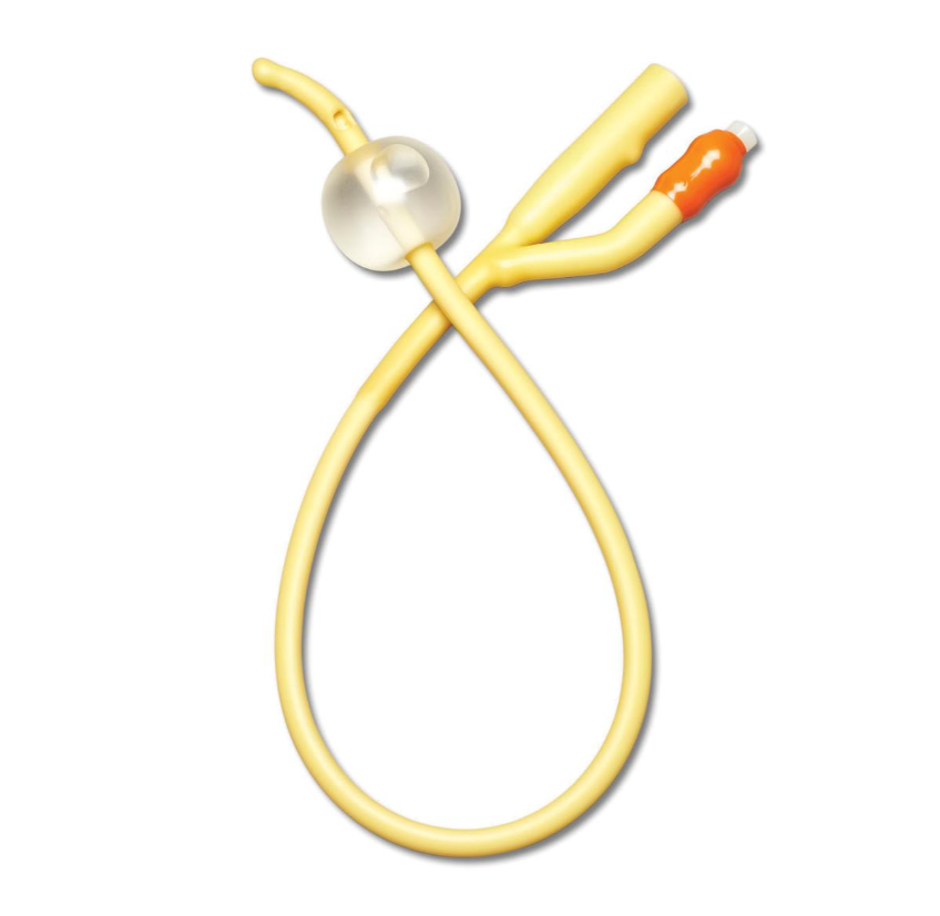 Medline Silicone-Elastomer Coated Latex Foley Catheter with Coude Tip, 2-Way, 16Fr, 10mL