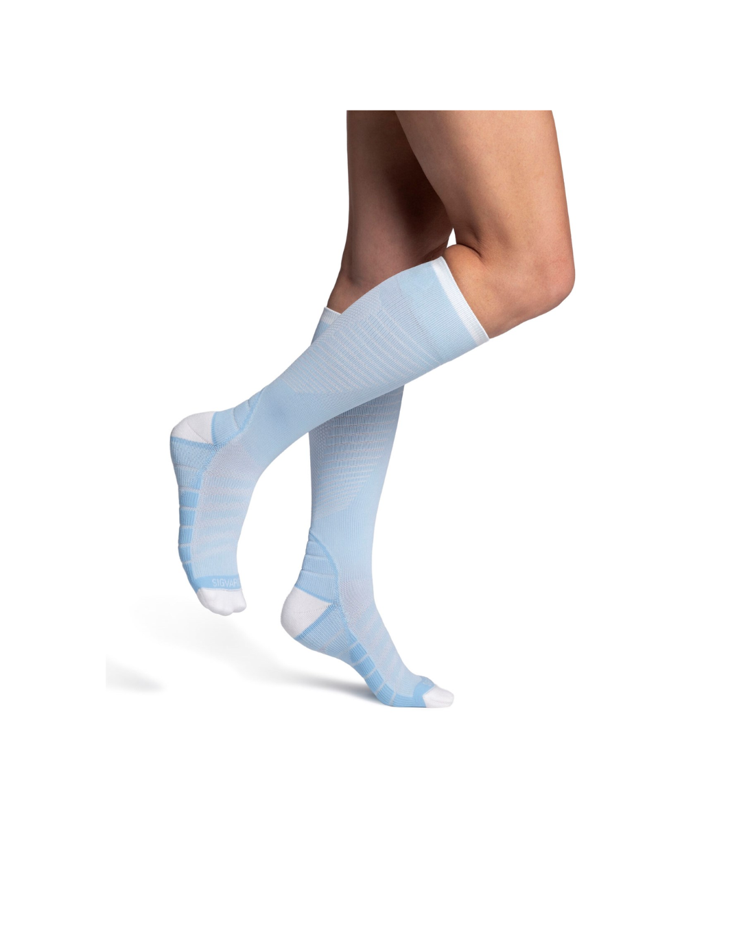 Sigvaris Motion Flow Tech 432 20–30mmHg Calf Closed Toe Sky Blue LL