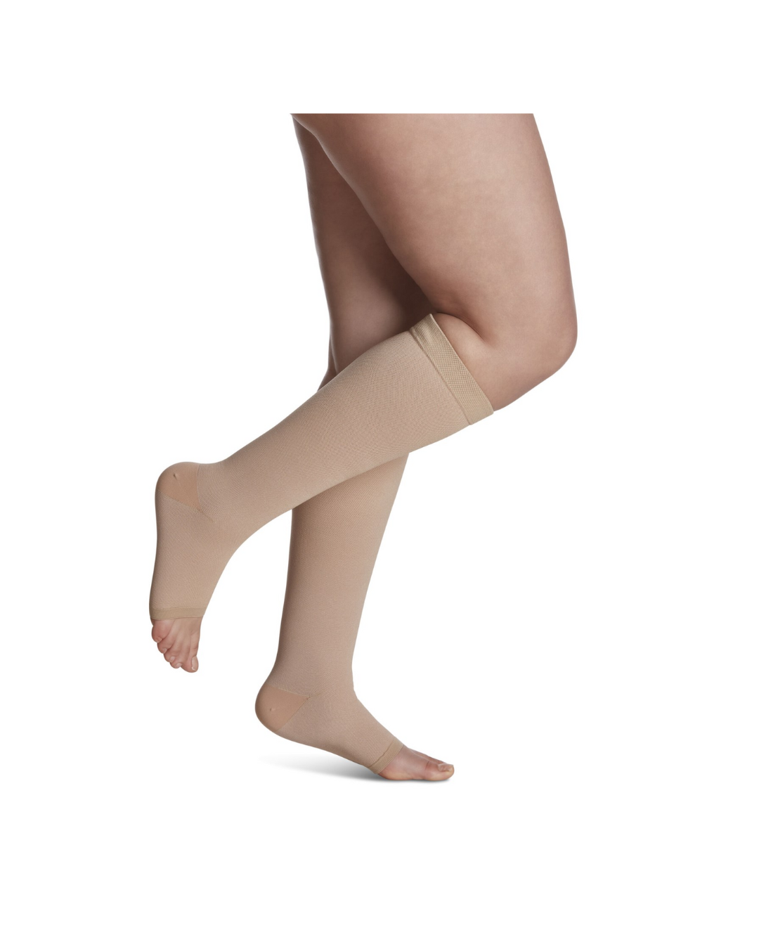 Sigvaris Natural Rubber 500 50-60mmHg Calf Open Toe Beige L3