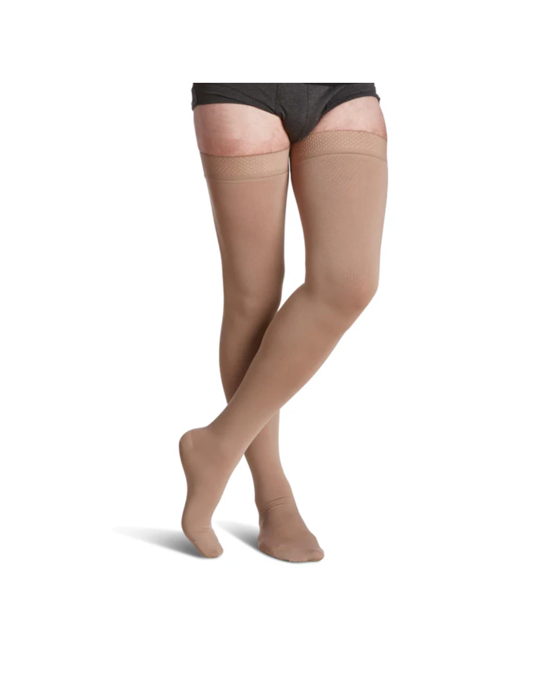 Sigvaris Specialty Secure 550 Men’s 40–50mmHg Thigh w/Grip-Top Closed Toe Beige L1