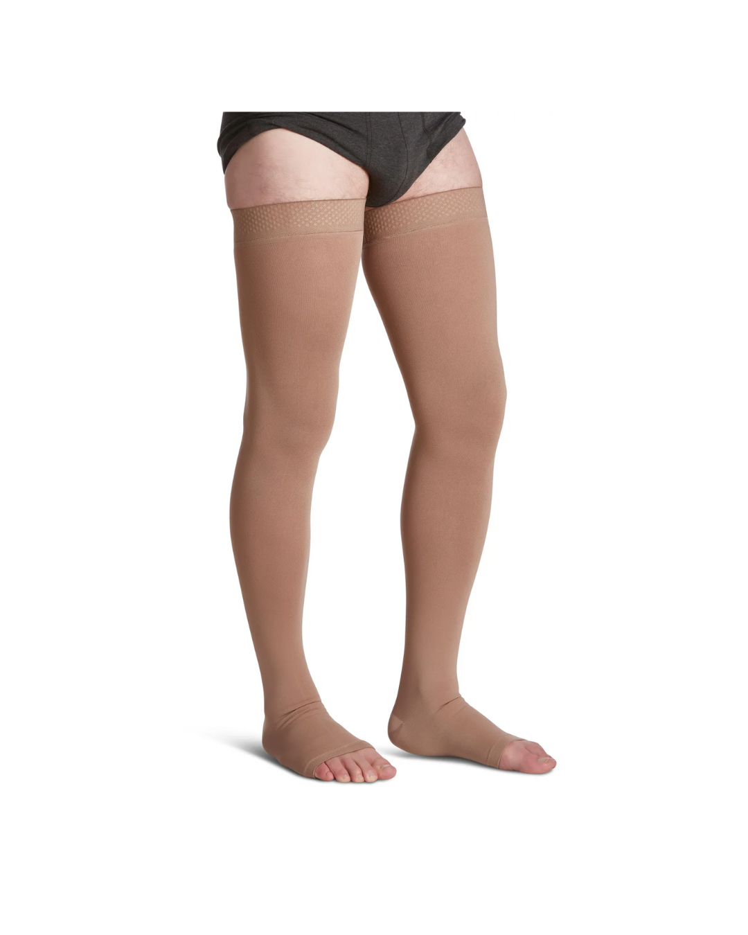 Sigvaris Specialty Secure 550 20–30mmHg Thigh w/Grip-Top Open Toe Beige L2