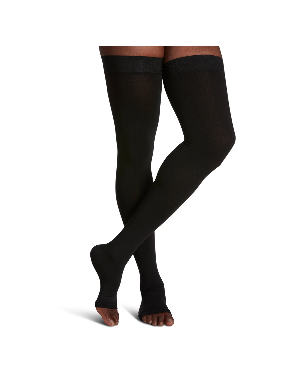 Sigvaris Specialty Secure 550 30-40mmHg Thigh w/Grip-Top Open Toe Black M2