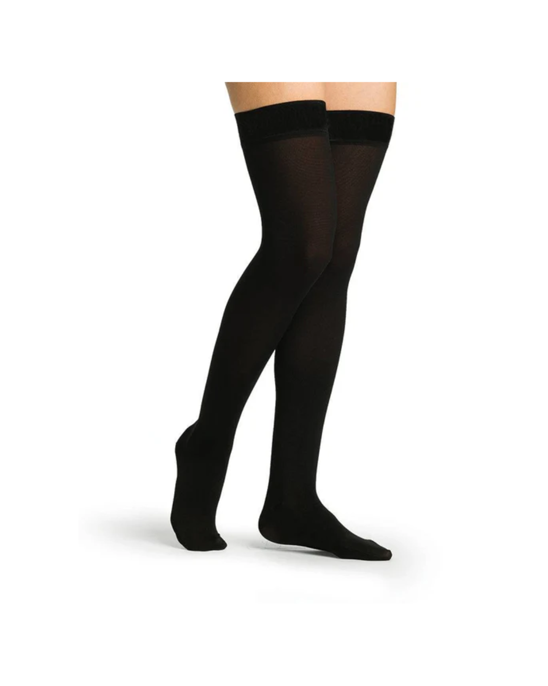 Sigvaris Specialty Secure 550 Women’s 40–50mmHg Thigh w/Grip-Top Closed Toe Black X2 – XL