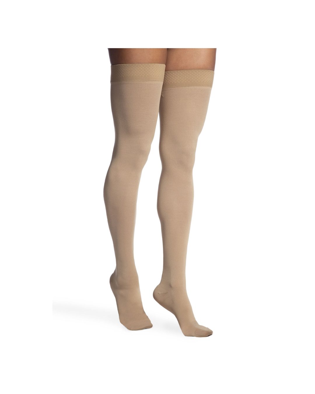 Sigvaris Essential Opaque 860 Men's 20-30mmHg Thigh w/Grip-Top Closed Toe Light Beige Standard LL