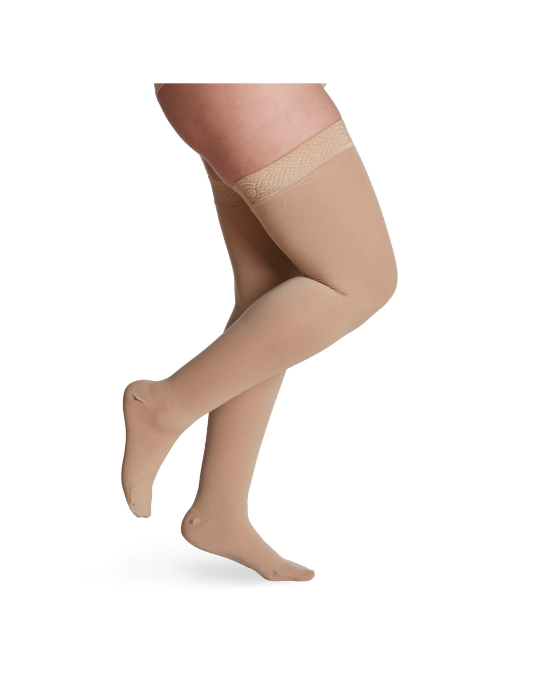Sigvaris Essential Opaque 860 Women's 30-40mmHg Thigh w/Grip-Top Closed Toe Honey (Natural) Standard LS