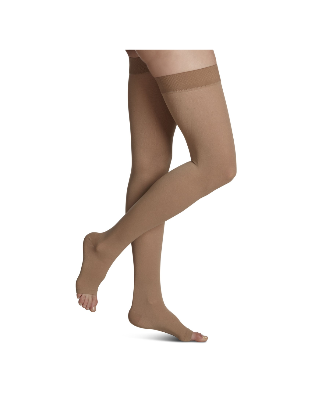 Sigvaris Essential Opaque 860 20-30mmHg Thigh w/Grip-Top Open Toe Light Beige Standard SS