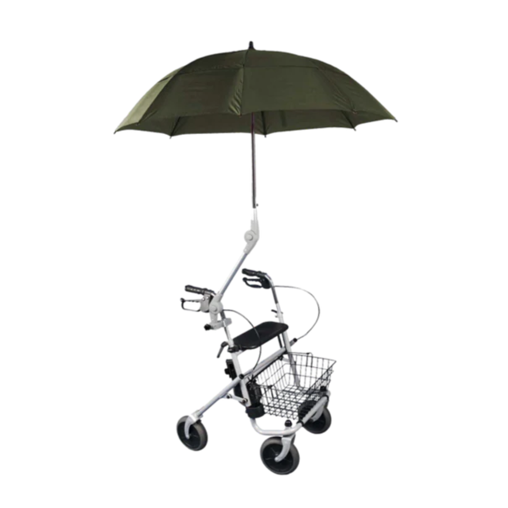 Rolko Brown/Green Umbrella For Walkers/Wheelchairs/Scooter