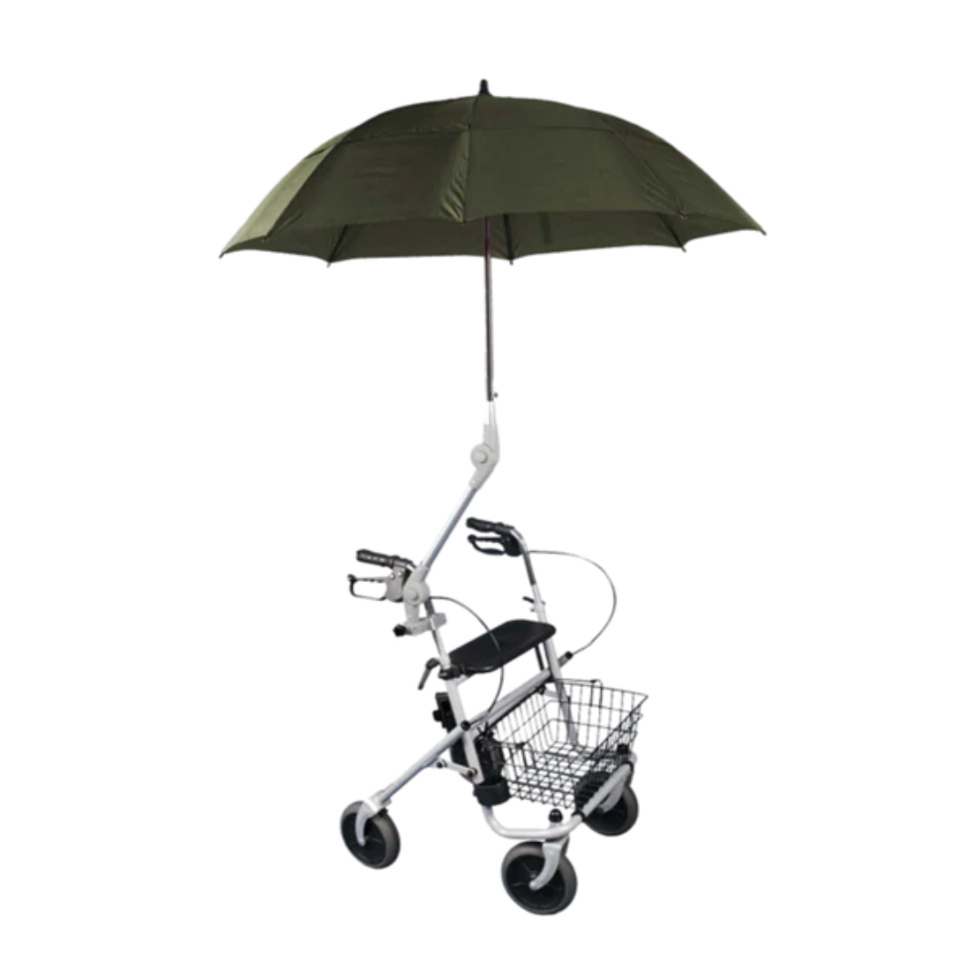 Rolko Brown/Green Umbrella For Walkers/Wheelchairs/Scooter