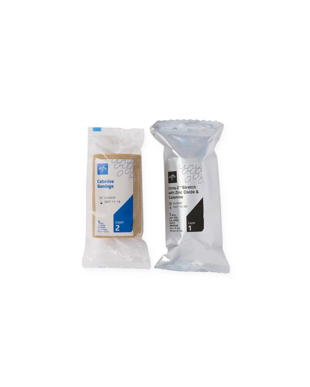 Unna-Z Stretch Bandage with Zinc and Calamine, Kitted with Cohesive Bandage - 4" x 10 yd
