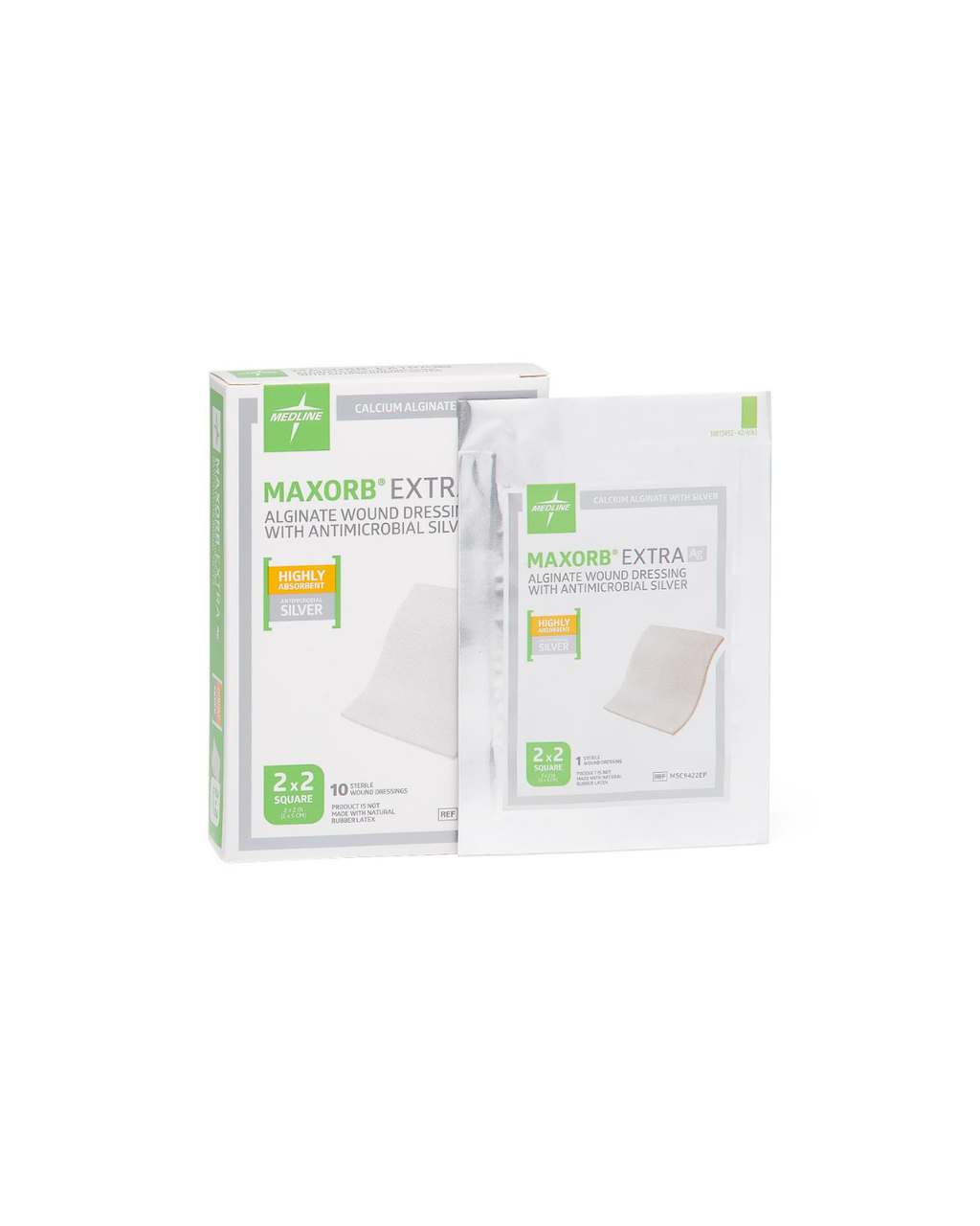 Maxorb Extra Ag+ CMC/Alginate Wound Dressings - 2" x 2"