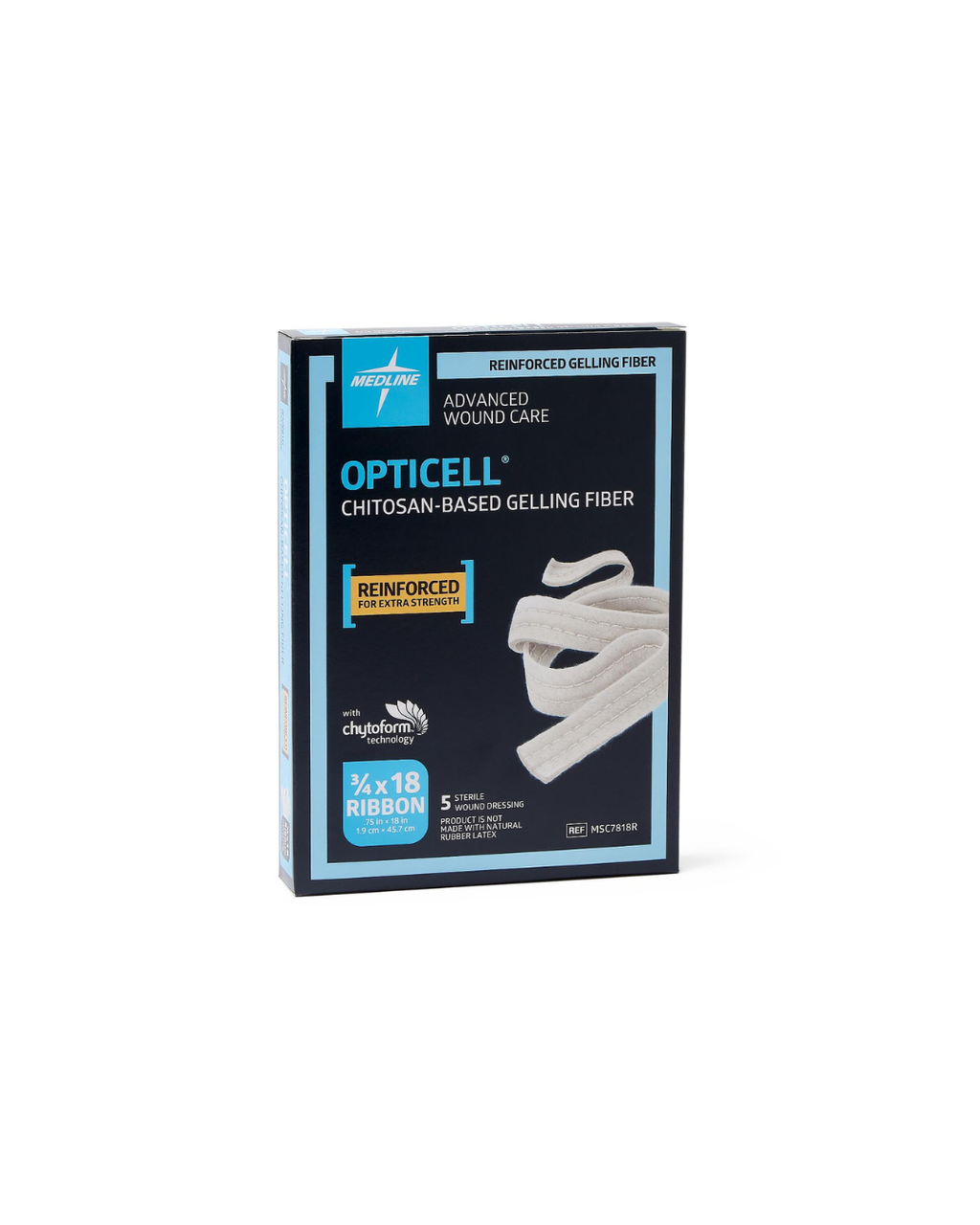 Opticell Gelling Fiber Wound Dressing - 0.75" x 18"