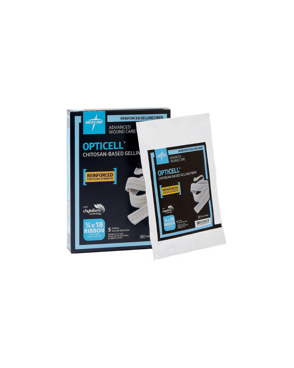 Opticell Gelling Fiber Wound Dressing - 0.75" x 18"