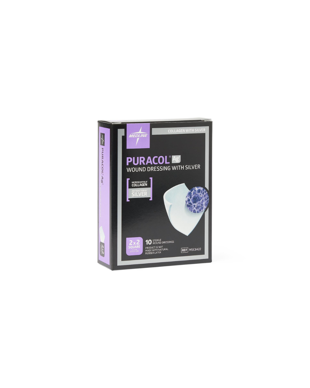 Puracol Ag Collagen Wound Dressing with Silver - 2" x 2"
