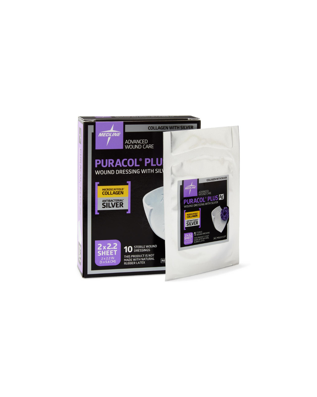 Puracol Plus Ag+ Collagen Wound Dressing with Silver - 2" x 2.25"