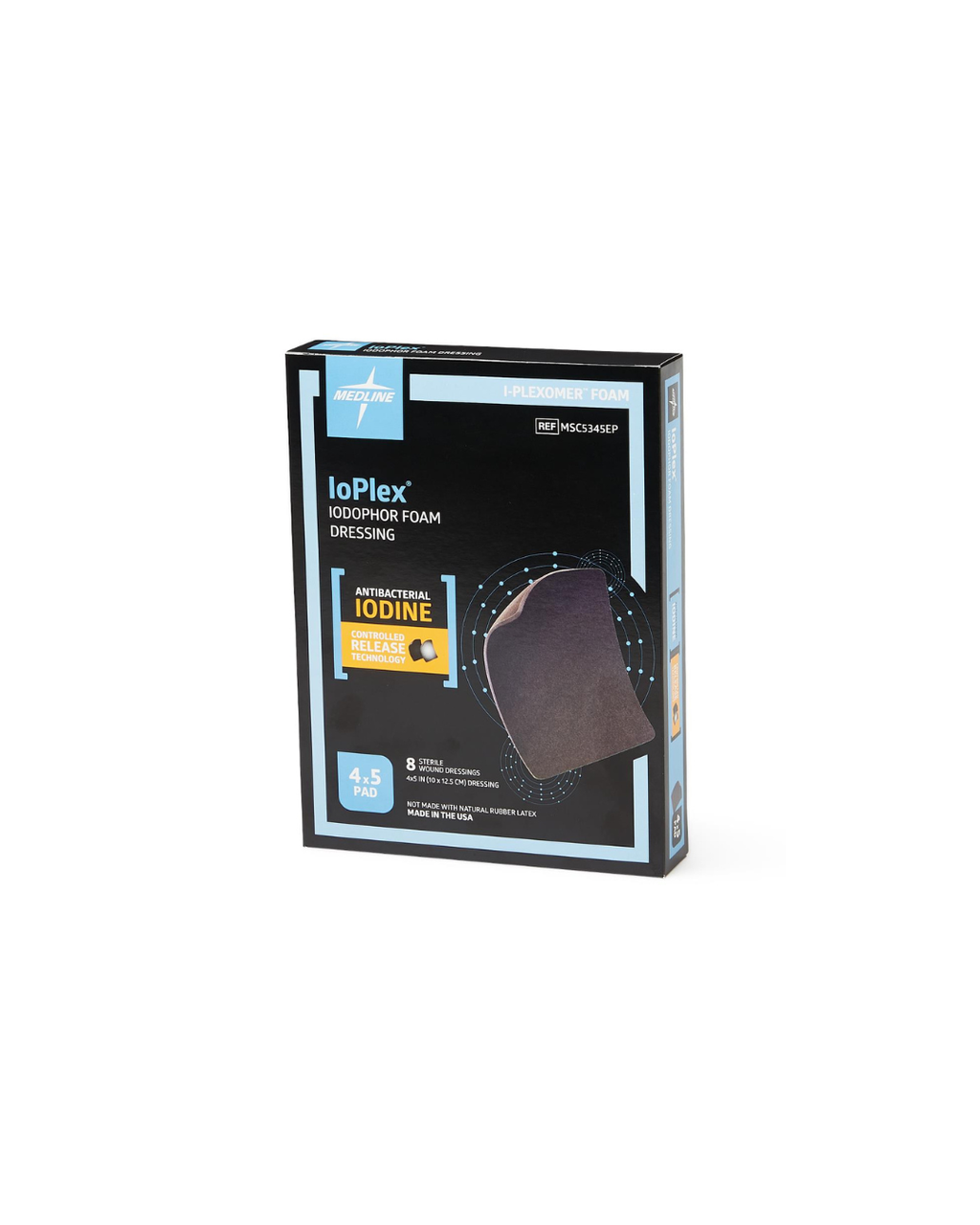 IoPlex Iodophor Foam Dressing with Iodine - 4" x 5" Pad