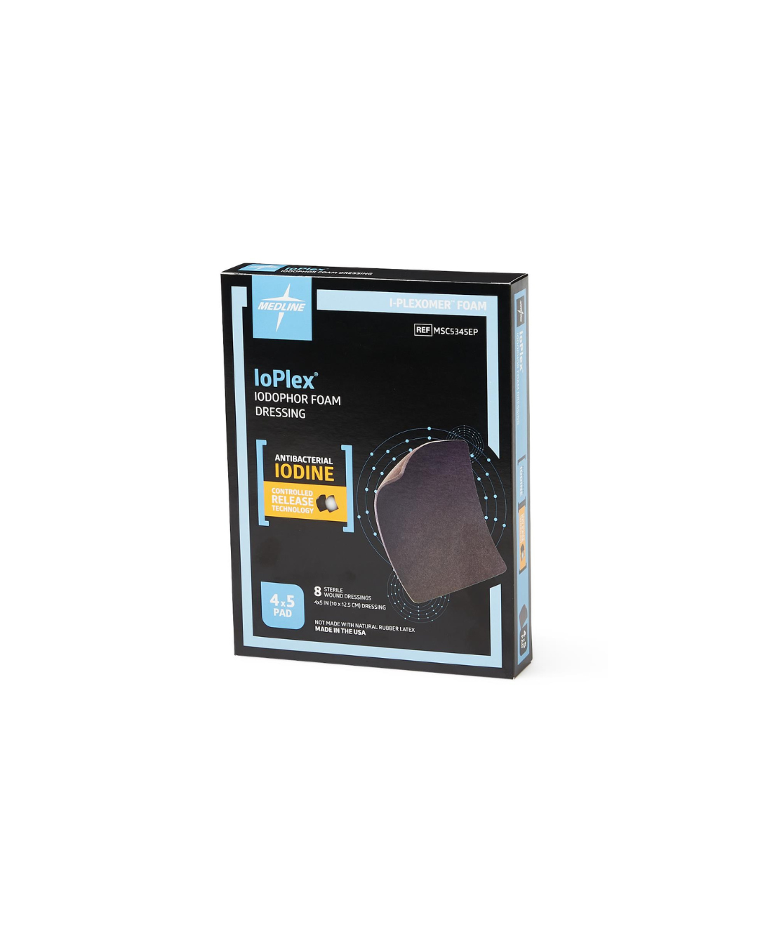 IoPlex Iodophor Foam Dressing with Iodine - 4" x 5" Pad