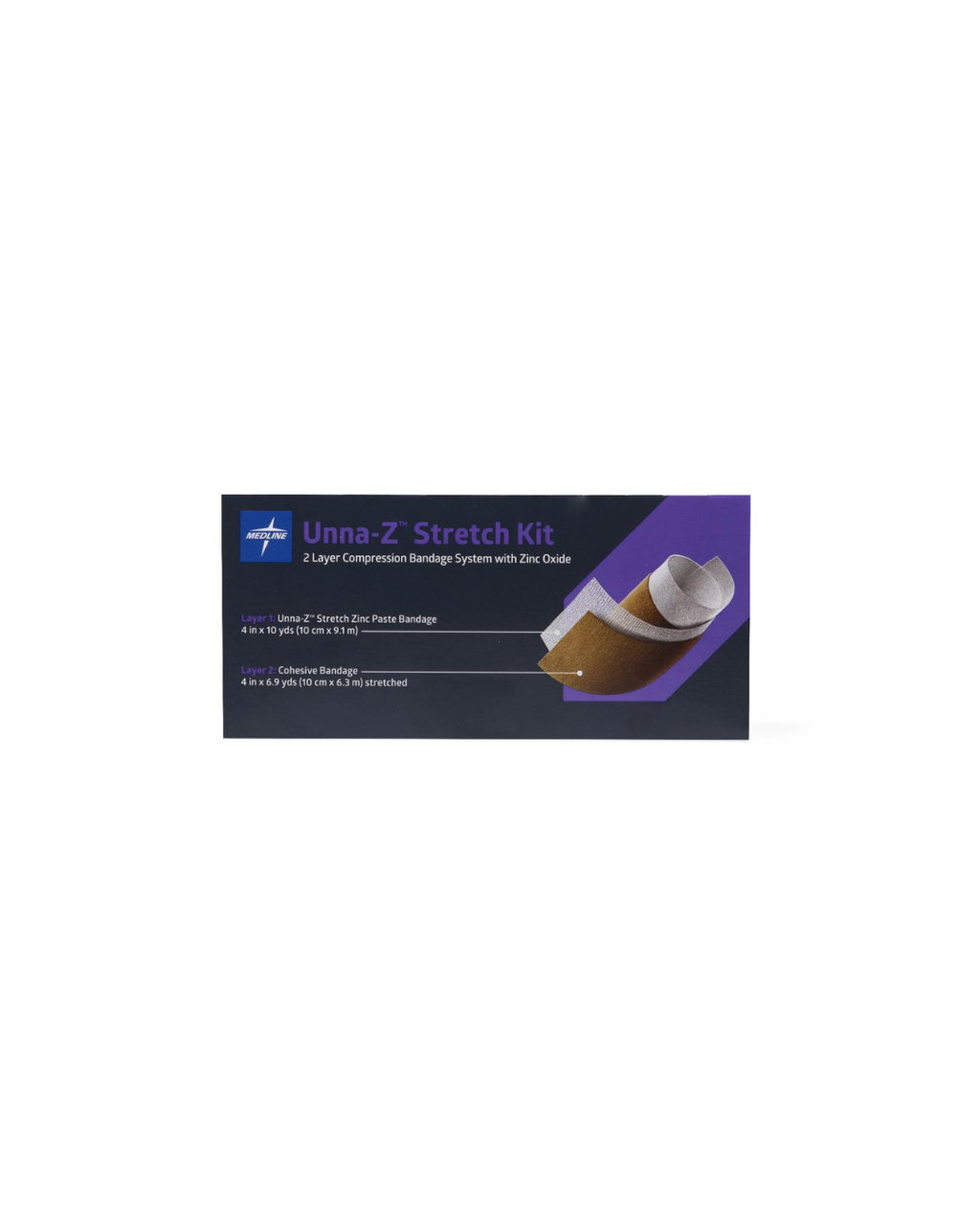 Unna-Z Stretch Bandage with Zinc Oxide Paste, Kitted with Cohesive Bandage - 4" x 10 yd