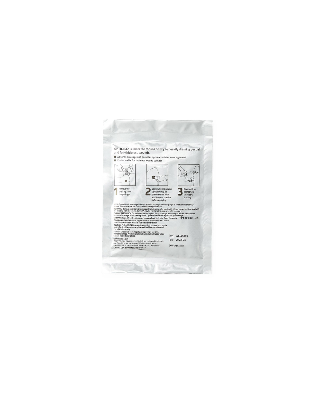 Opticell Gelling Fiber Wound Dressing - 0.75" x 18"
