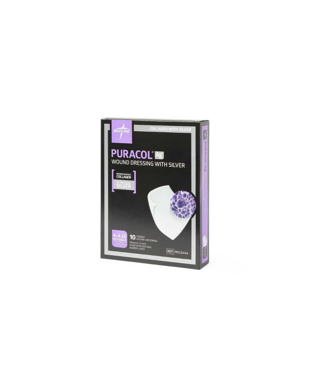 Puracol Ag Collagen Wound Dressing with Silver - 4" x 4"