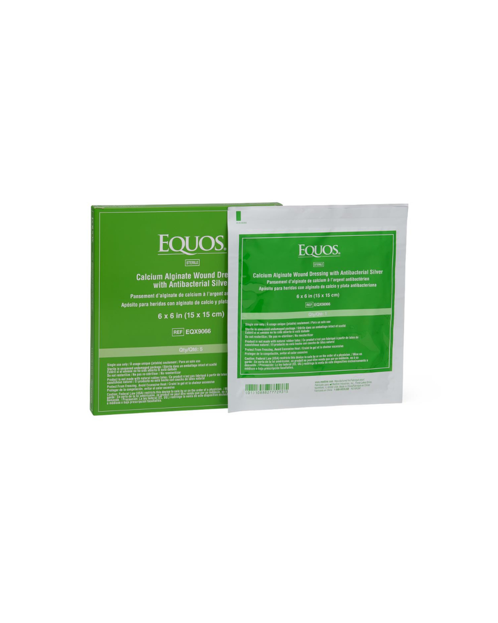 EQUOS Calcium Alginate Wound Dressings with Silver - 6" x 6"