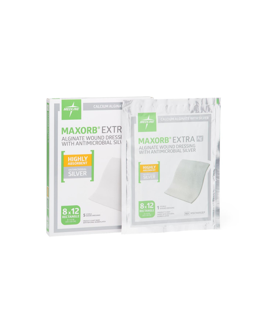 Maxorb Extra Ag+ CMC/Alginate Wound Dressings - 8" x 12"