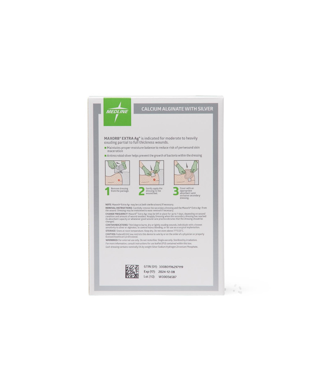 Maxorb Extra Ag+ CMC/Alginate Wound Dressings - 2" x 2"
