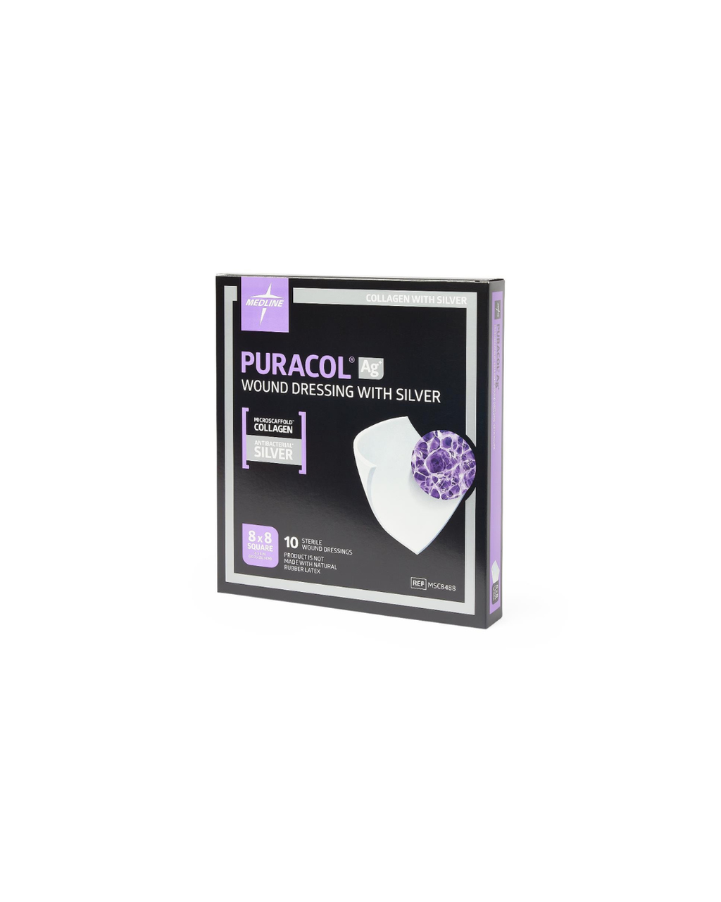 Puracol Ag Collagen Wound Dressing with Silver - 8" x 8"