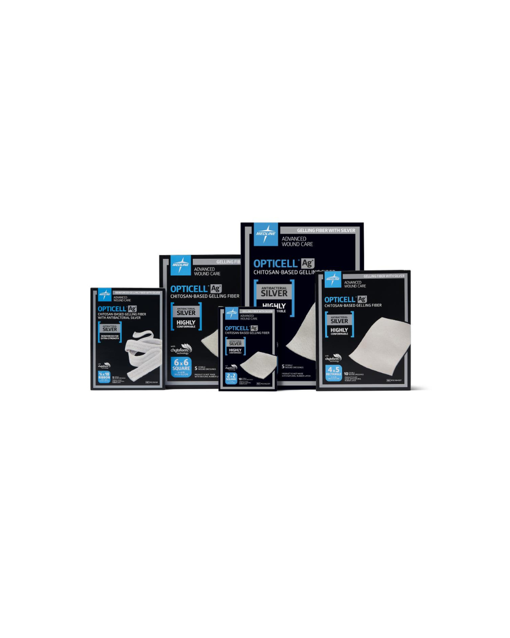Opticell Ag+ Silver Antibacterial Gelling Fiber Wound Dressing - 8" x 12"