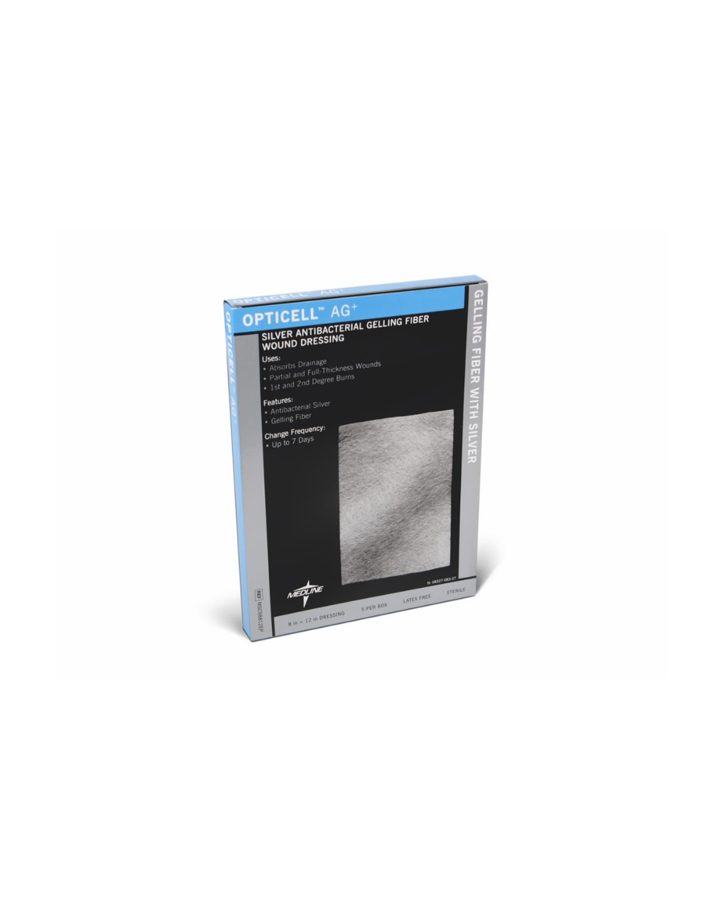 Opticell Ag+ Silver Antibacterial Gelling Fiber Wound Dressing - 8" x 12"