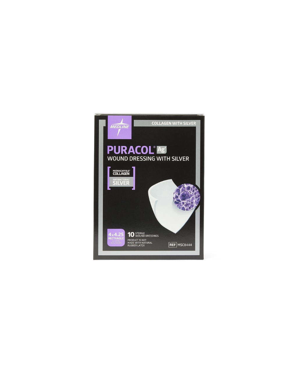 Puracol Ag Collagen Wound Dressing with Silver - 4" x 4"